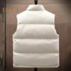 Gilet da Uomo Collo Alto Senza Maniche Abbottonatura con Zip Gilet Cappotto in Cotone con Tasche Laterali Tinta Unita Ispessito Caldo Trapuntato
