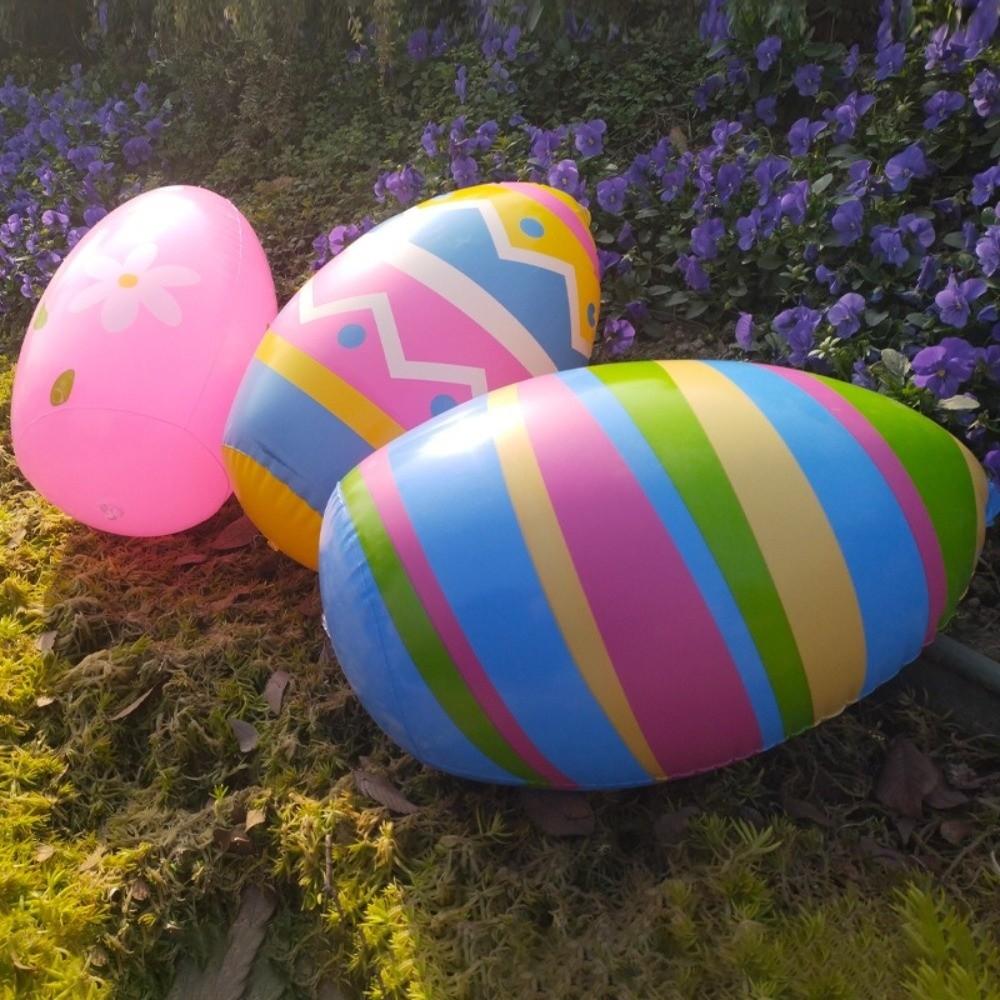 Heavy-Duty Plastic Easter Party Decoration PVC Material Inflatable Easter Egg  Garden Decoration