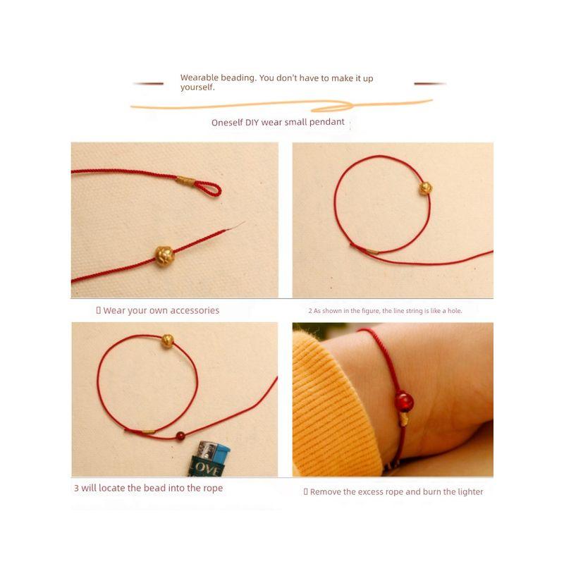 DIY Extremely Fine 1mm String Lucky Beads Anklet Carrying Strap