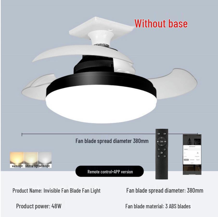 Kompletne LEDowe światło wentylatorowe z gwintem E27 do sypialni i restauracji