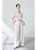 High-Grade Ink Wash Mulberry Silk Stretch Shirt - Spring Georgette Commuting Top