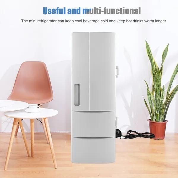 Small Fridge Freezer, Cooler and Warmer Mini Fridge Freezer, USB Refrigerator USB Frideg or Office for Home