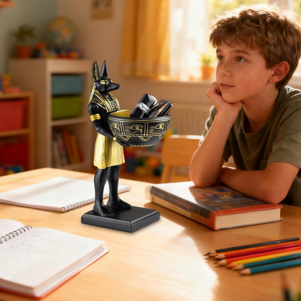 Dog Figurines Resin Animal Sculpture Home Decoration Egyptian Dog Statue Decorations For Living Room Bedroom Shelf Table Study