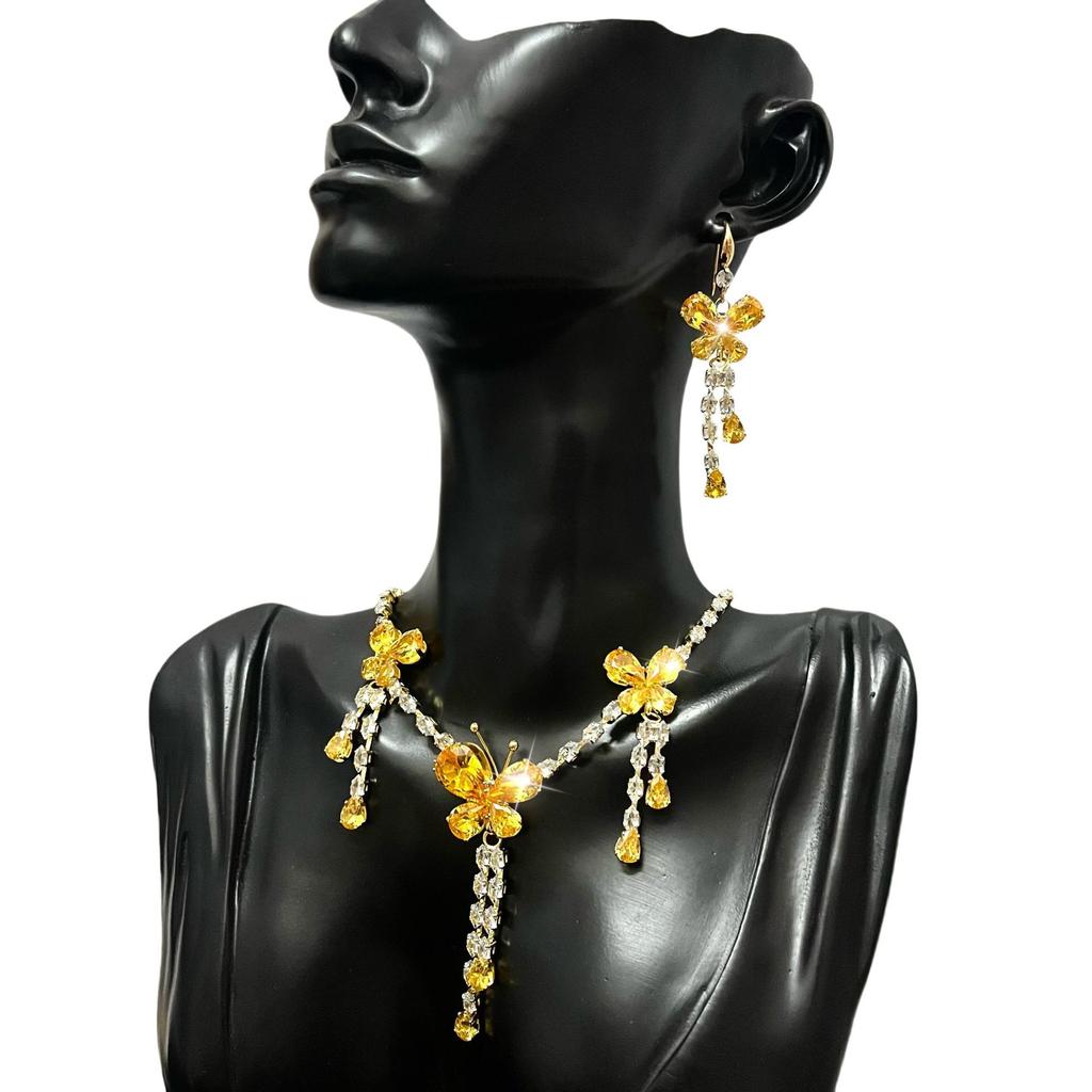 Jewelry Bridal Necklace Earrings Set Wedding Dress Banquet Dress Jewelry