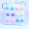 Fashion Jewelry Boutique Rubber Frosted Earrings Earrings 6 Pairs of Plastic Needles