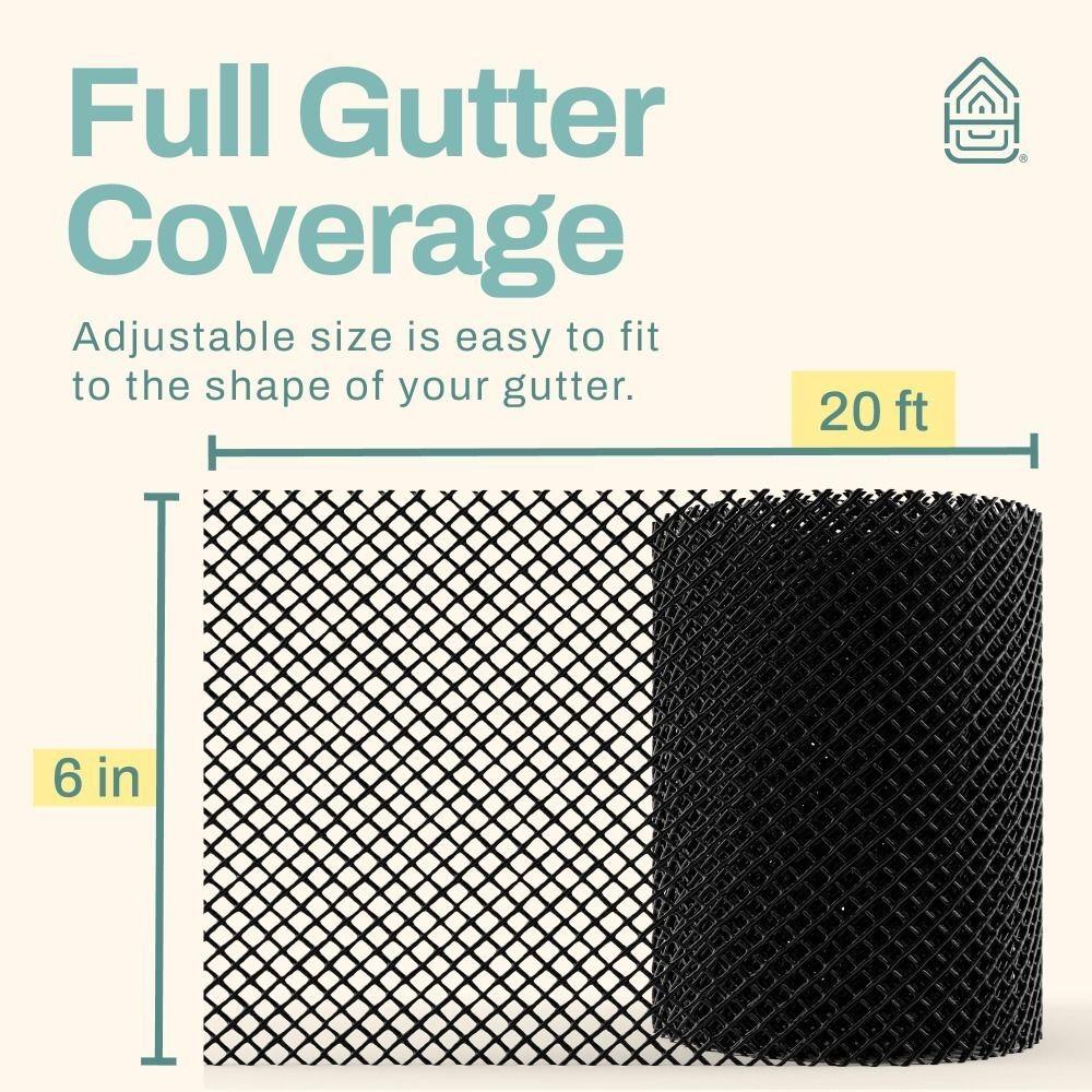 Síť proti padání Okapová ochrana proti listí 15 cm×6 m Okapová mřížka Od listí, větviček, větví