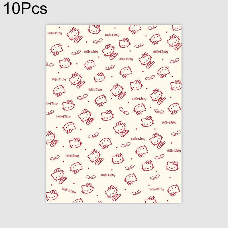 10pcs Wrapping Sheets Crafts Gifts Gift Wrap Paper Cartoon Patterned for DIY HelloKitty