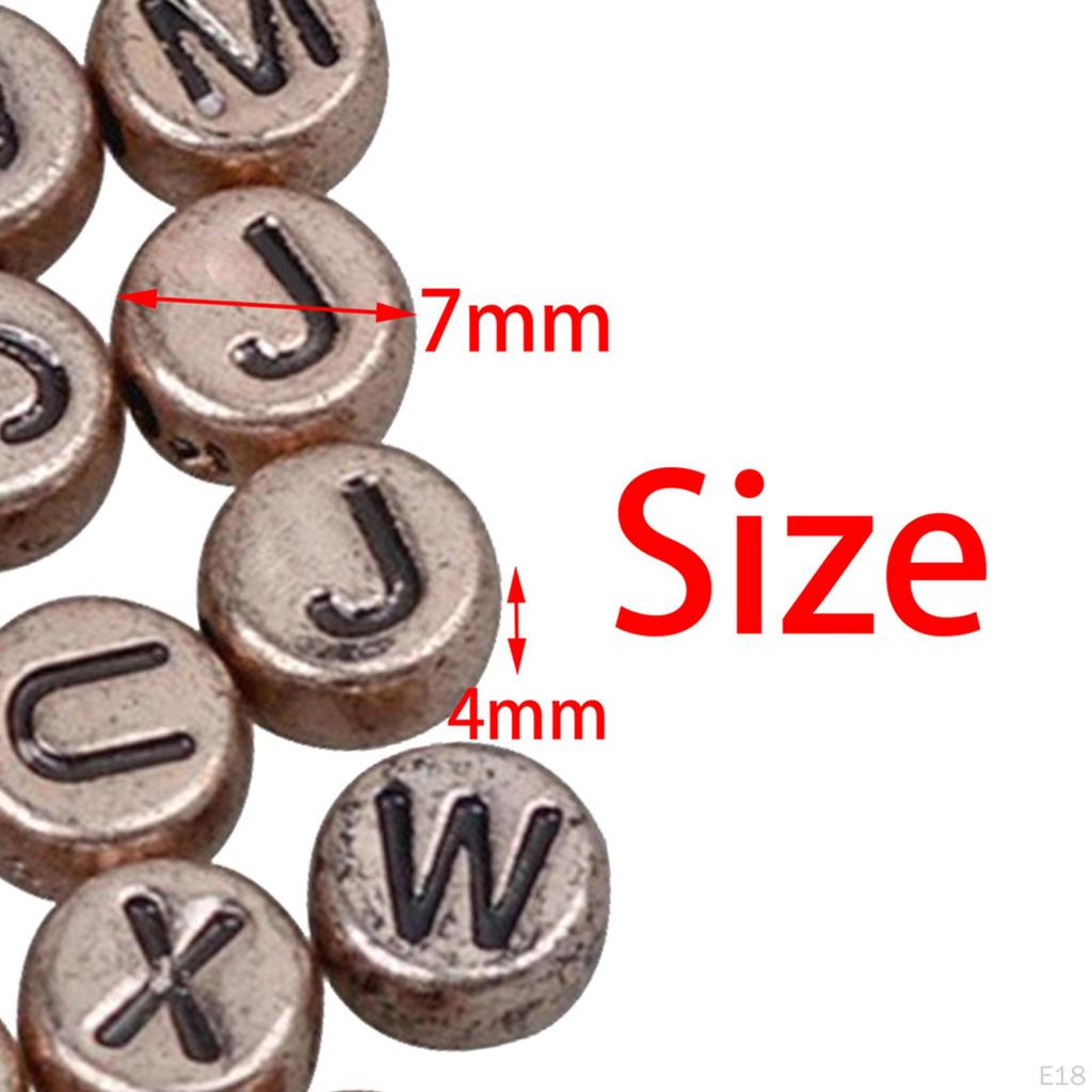200 Pieces Acrylic Jewelry Beads 1.5 Mm Hole Loose Beads, Alphabetic Number Bead, for Key Chains