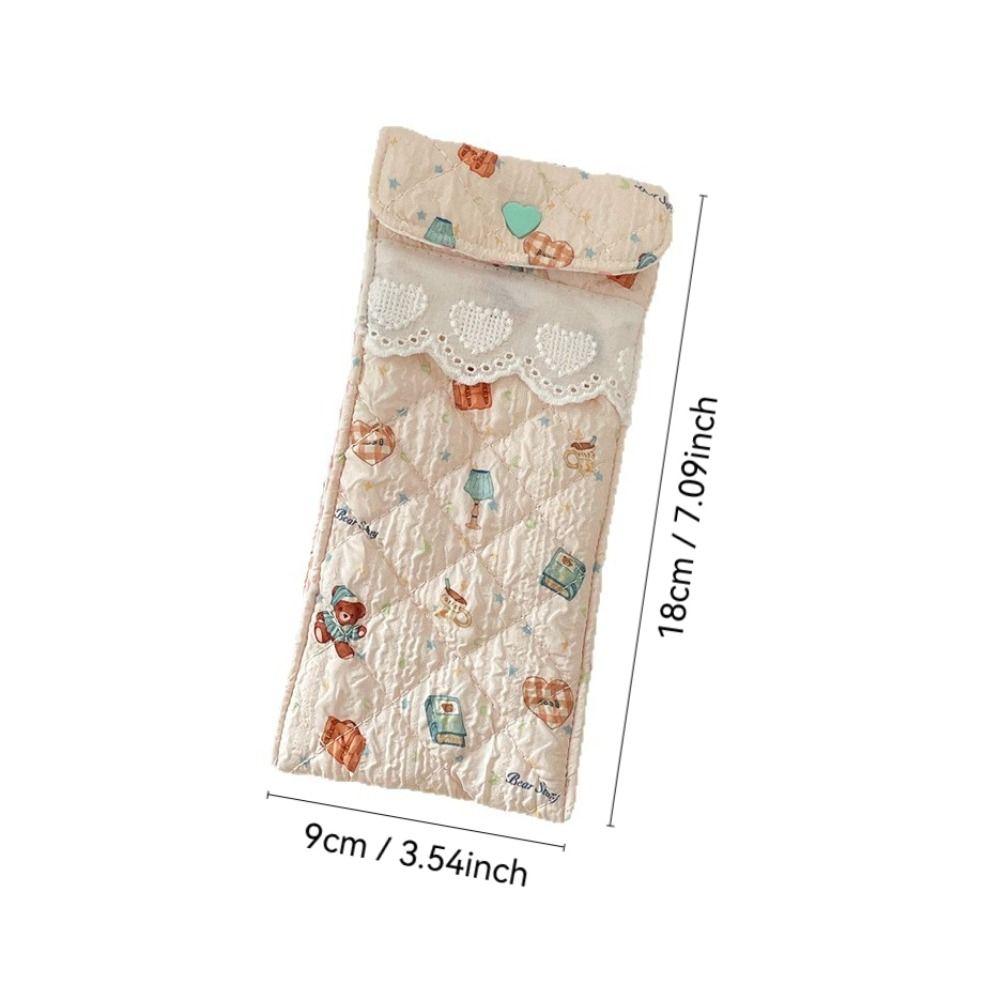 Cartoon Pattern Glasses Storage Bag Anti Pressure Dustproof Sunglasses Case with Button Gift Glasses Protective Cover Travel