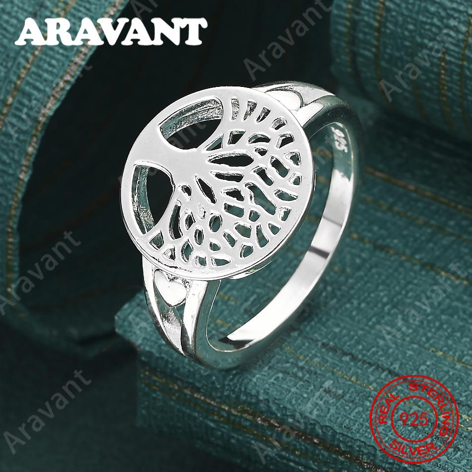 Kupfer Durchbrochener Runder Lebensbaum Ring (Größen 7-10) - Einfacher und eleganter Alltagschmuck für Frauen 8 gray