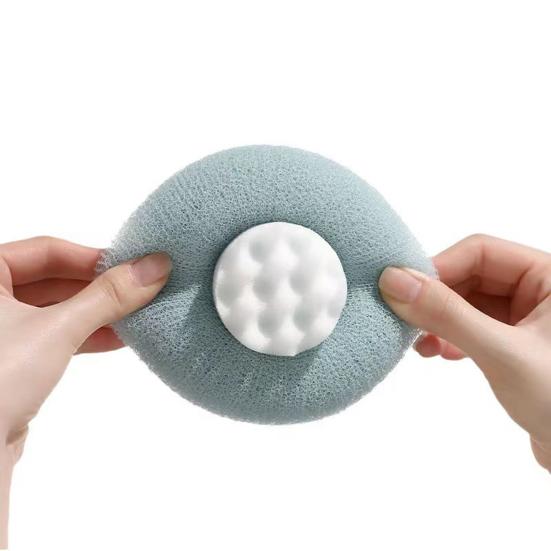 Sunflower Bath Brush with Suction Cup Ring Design Super Soft 2-in-1 Bath Ball Cleansing Massage Exfoliating Shower Sponge
