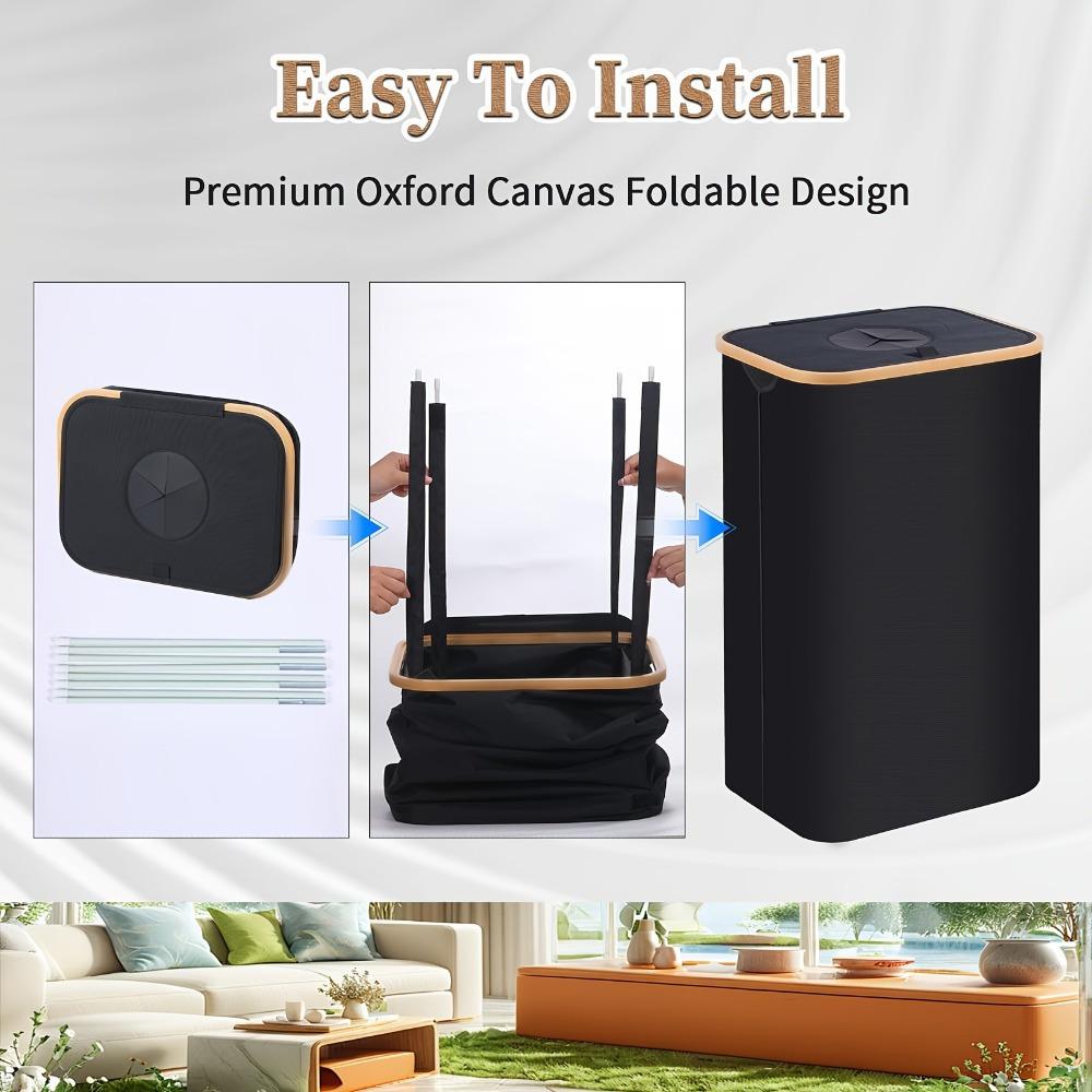 600D Oxford Nylon Indoor Recycling Bin, Foldable & Tear-Resistant, with Top Opening, for Home Use, Recyclable Material, Bottle Collector, Trash Ca