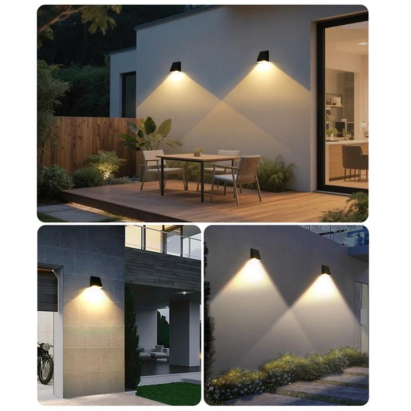 Outdoor Wall Lamp Solar-powered Courtyard Lights Waterproof Balcony Garden Villa Wall Washer Lights Deck Lighting for Pathway
