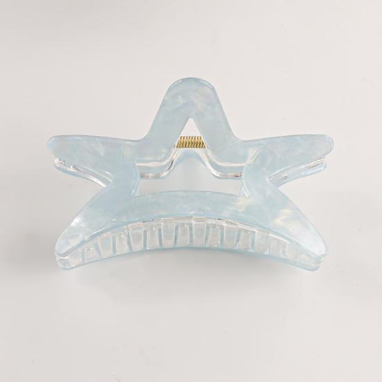 Hair Claw Hollow Five-Pointed Star Shape Hair Clip Medium Size Back Head Shark Hair Claw Anti-slip Teeth Strong Grip Hair