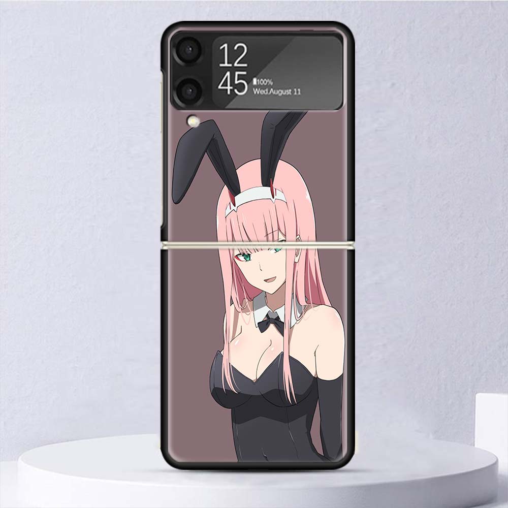 Zero Two Darling In The Franxx 02 Shockproof Case For Samsung Galaxy Z Flip 7 6 5 4 3 5G Phone Cover Z Flip3 Flip4 Flip5 Flip6 F