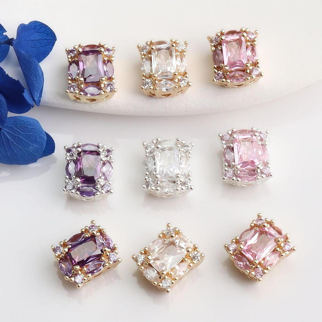 14K Gold Filled Quadratische Zirkon-Abstandshalterperlen für die Schmuckherstellung