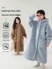 Kids' Winter Coral Fleece Bathrobe - Double-Layer Warm Pajamas for Boys or Girls