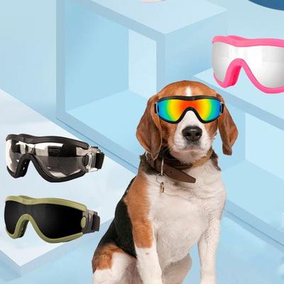 Hunde Zubehör Verstellbarer Riemen Hunde Brille Winddicht Wasserdicht Hunde Sonnenbrille UV-Beständig Antibeschlag Haustier Brille Outdoor