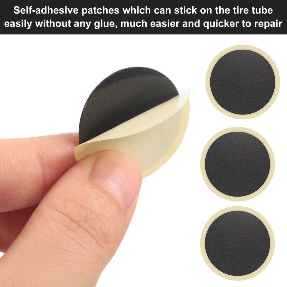 Round Rubber Patch Piece Black Tire Fix Kit Portable Repair Tools Kits  Bicycle