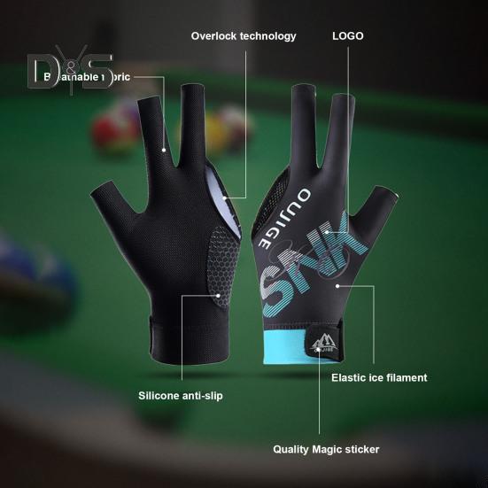 Billiard Pool Gloves 3 Finger Design Left Hand Snooker Cue Sport Glove Breathable Elastic Billiard Gloves for Men Women