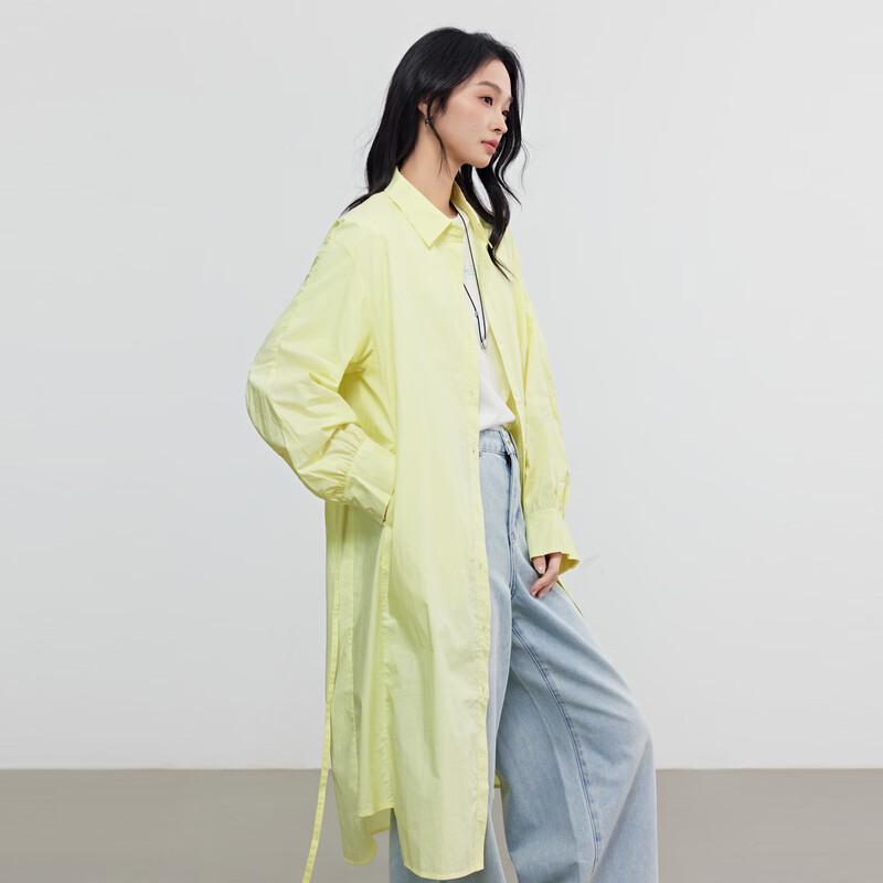 Elva s Island Women s Long Sleeve Lapel Mid-Length Shirt S