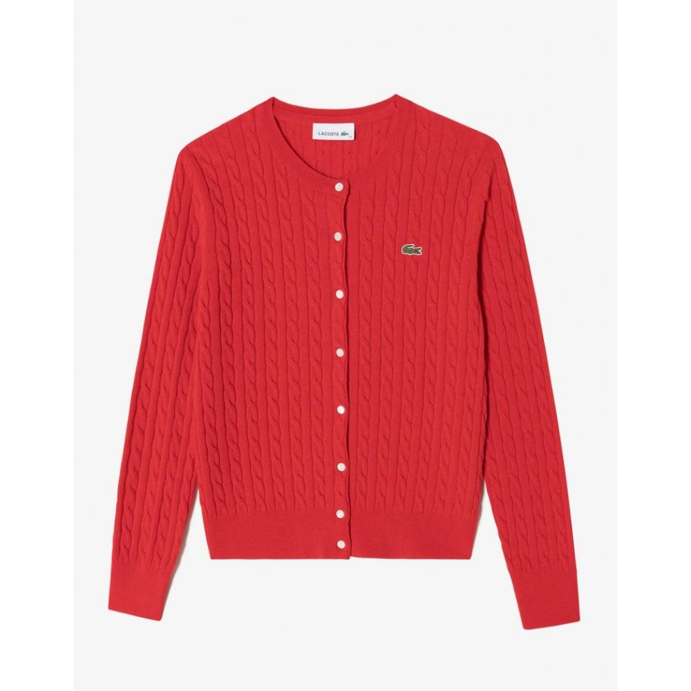 

LacoSte Women S Cable Crewneck Cardigan Af091e 54n 240 038