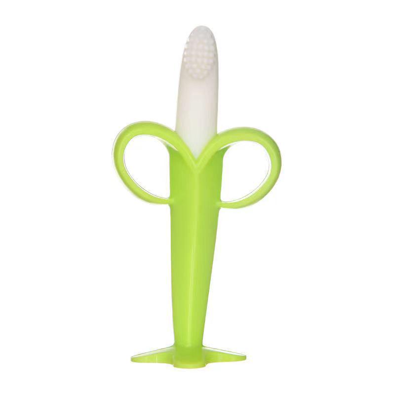 

3D Banana Baby Teether with Bracelet for Deciduous Teeth зелёный