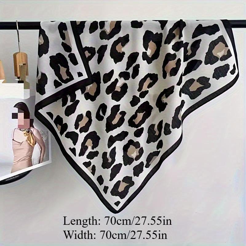 1Pc 70*70Cm Leopard Print Bandana, European And American Fashion Style, New Women Square Scarf, Casual Headband, Neck Scarf