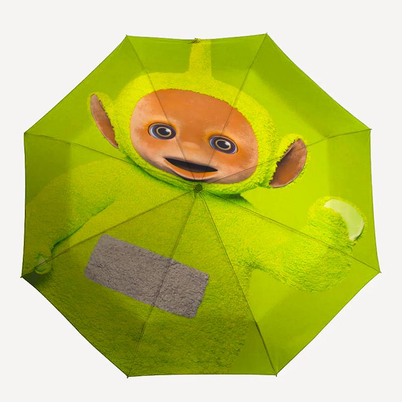 Teletubbies Theme Automatic Umbrella, Lightweight & Portable, 8 Rib, Perfect for Outdoor Travel, Birthdays, Christmas, Gifts.