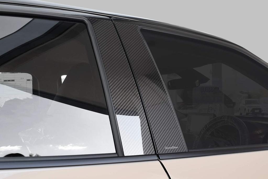 SecondStage Toyota Yaris Cross Pillar Garnish Carbon Fiber for vehicles without T557DCB (Digital Look, visors) /