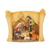 Christmas Manger Shed Statue Religious Nativity Scene Resin Stable Creche Figurine for Xmas Tabletop Decoration