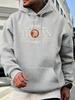 Hoodie - Black Pullover Sweatshirt with Spartan-like Graphic Lettering