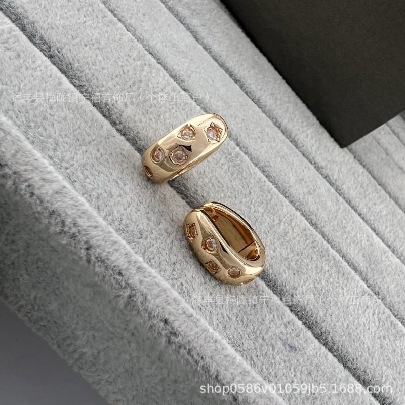 V Gold High Polished Earrings Color Gemstone Jewelry Women