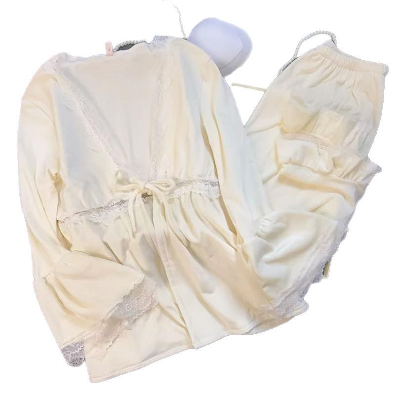 2025 Damen Samt Pyjama Set: Gemütliches Langarm-Oberteil & Hose für Herbst/Winter