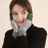 Korean Version of Knitted Gloves To Keep Warm In Autumn and Winter, Men's Imitation Wool Brushed Driving Gloves, Jacquard Touch 