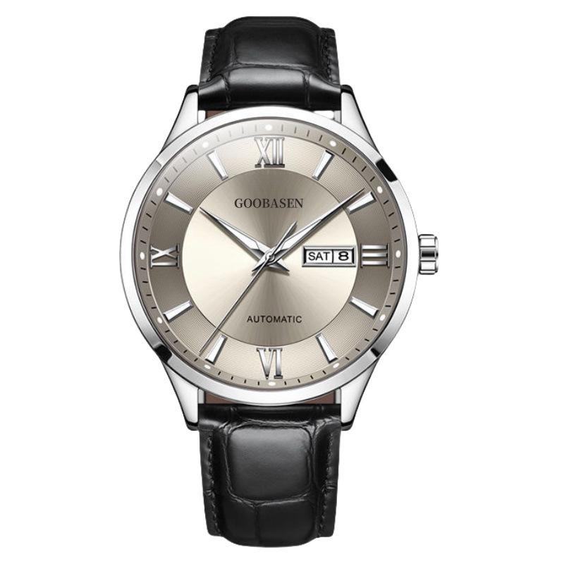 Gu Ba Sen Men's Waterproof Luminous Imitation Mechanical Watch with Calendar