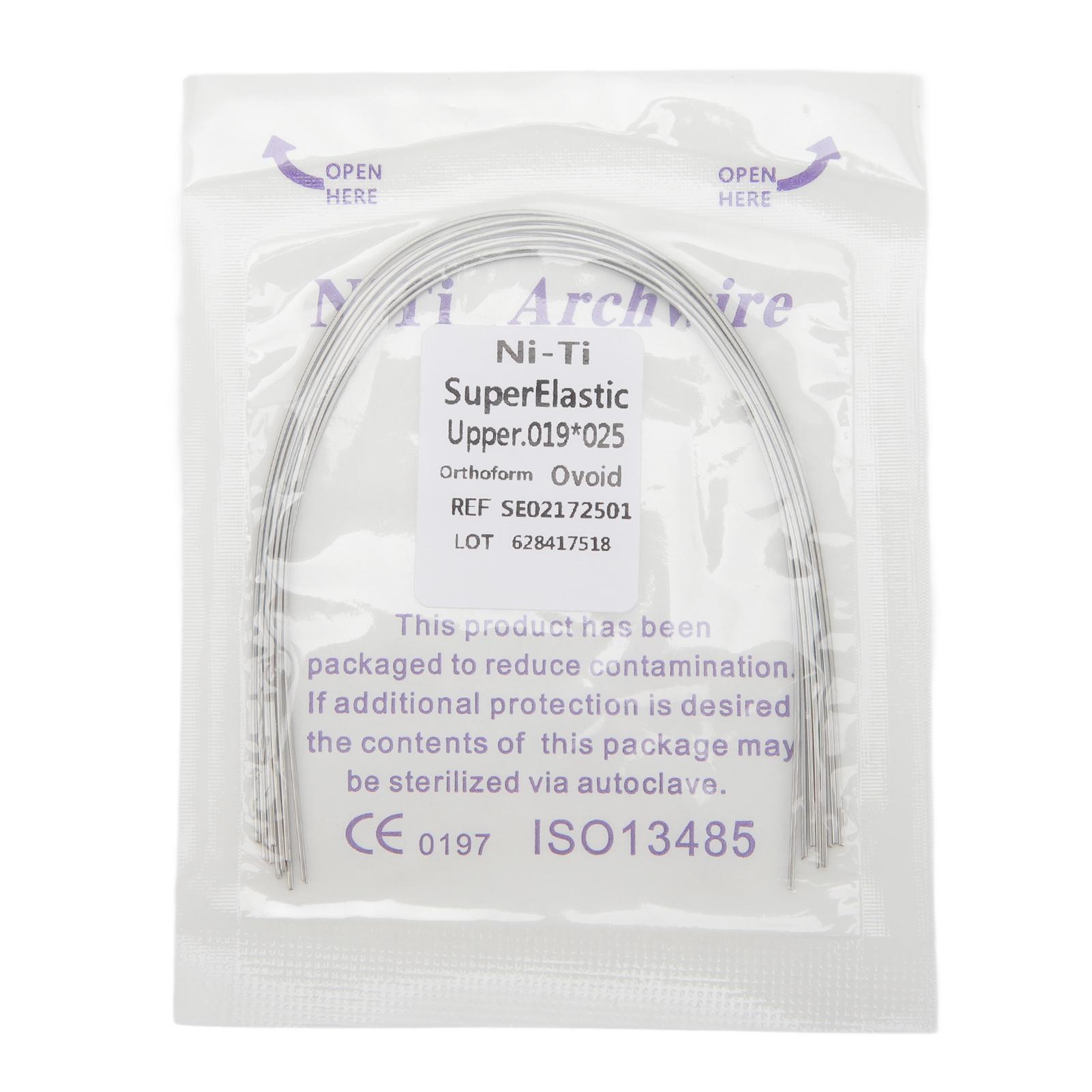 50pcs Dental Orthodontic Arch Wire Orthodontic Rectangular Arch Wire Replacement Accessory 0.019 X 0.025 Inch Upper