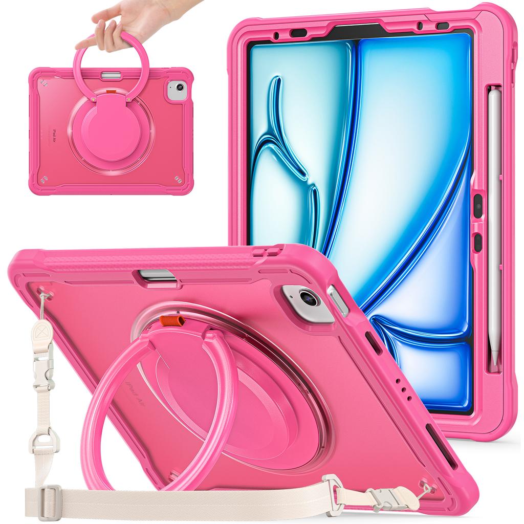 For iPad Air 11 (2025)/(2024)/Air (2022)/(2020)/Pro 11 (2022)/(2021)/(2020)/(2018) Kickstand Cover with Shoulder Strap