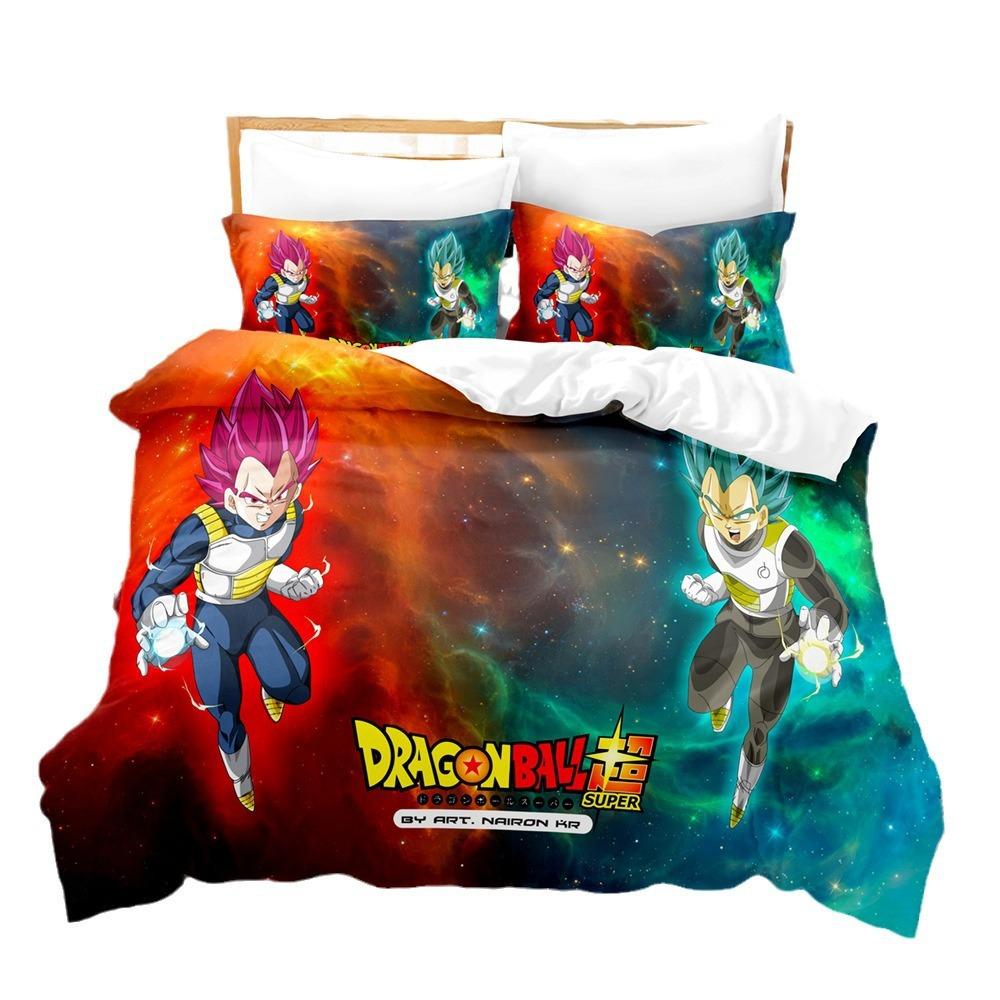 3D Digital Printing Three-Piece Set, Animation Monkey King Series, Quilt Cover, Pillowcase, Bed Sheet