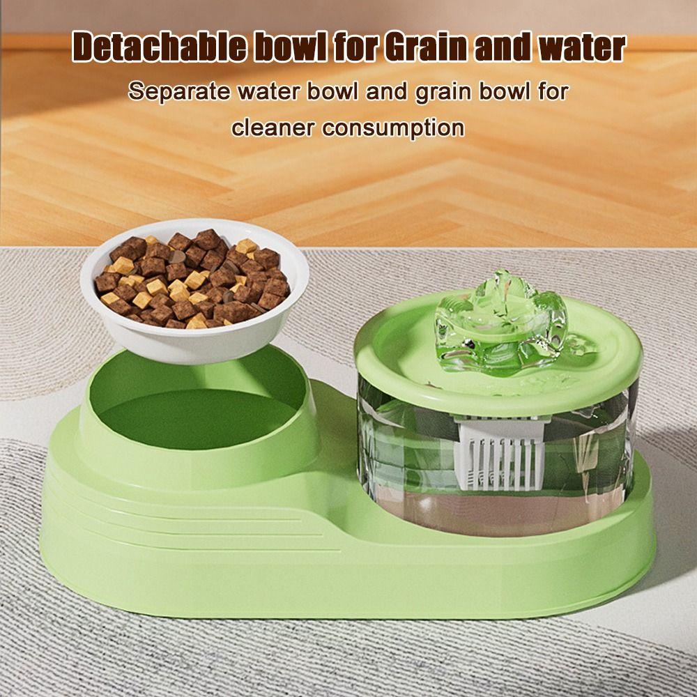 Large Capacity Cat Feeder and Water Dispenser Recirculate Filtering Cat Drinker  for Pet