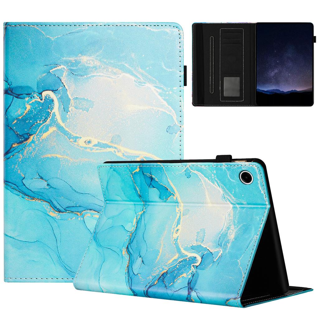 For Samsung Galaxy Tab A9 Case Marble Pattern Leather Stand Protective Cover with Auto Sleep/Wake