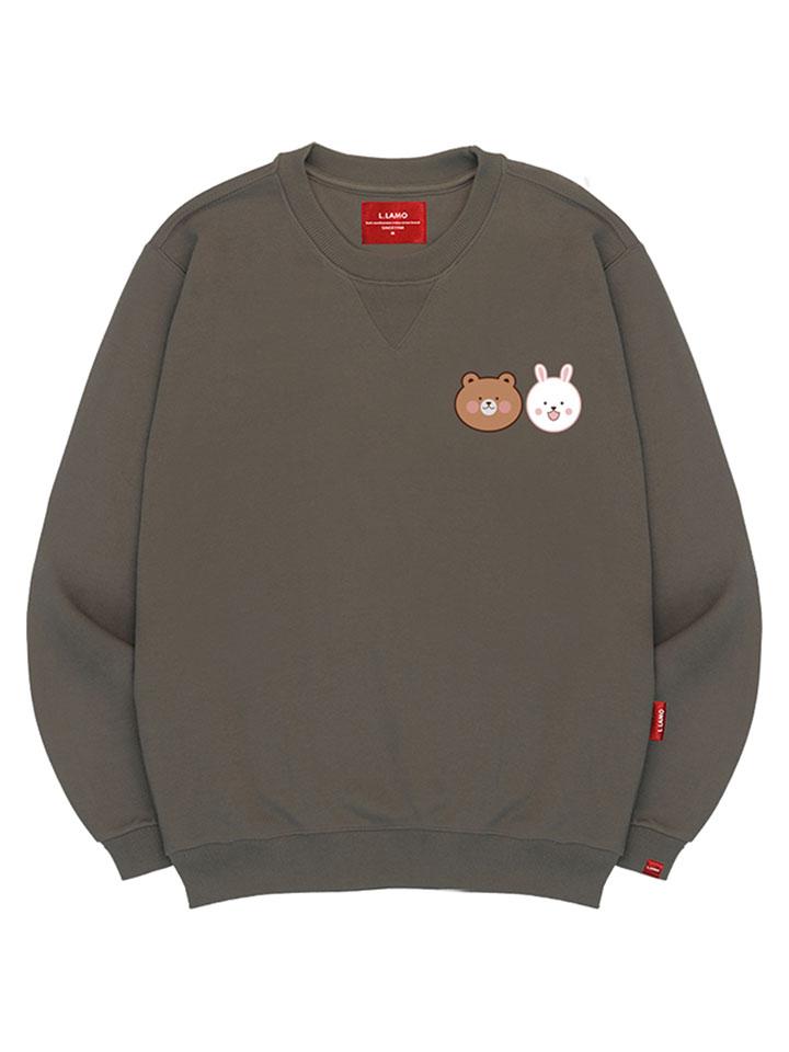 Ellamo Cutie Animal Friends Sweatshirt Unisex Big Size S~4Xl (Type B)