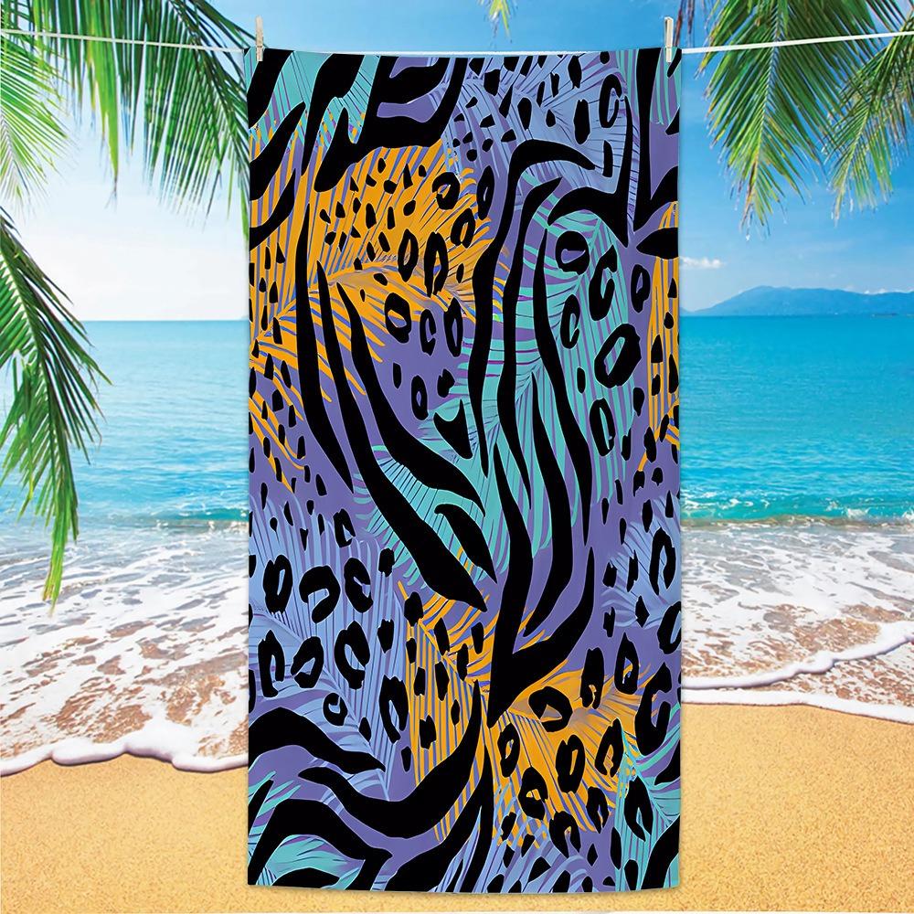 Leopard Zebra Microfiber Beach Towel Oversized Quick Dry Sand Free Bath Towels Large Lightweight Swimming Blanket Swimwear