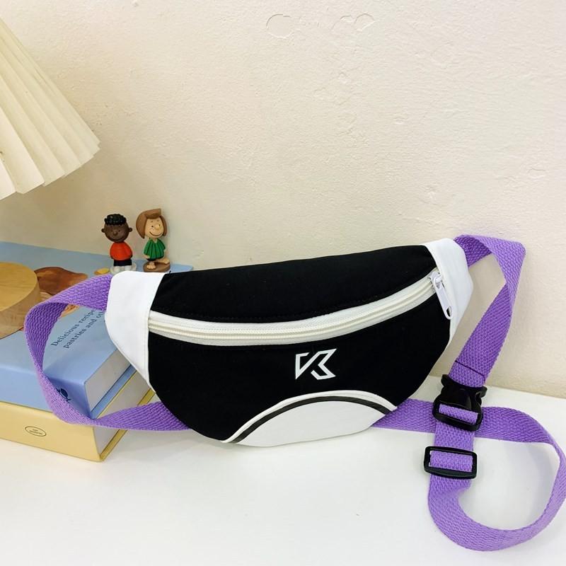 

Trendy And Lightweight Children s Chest Bag With Stylish Letter Print For Daily Use BlackWhite