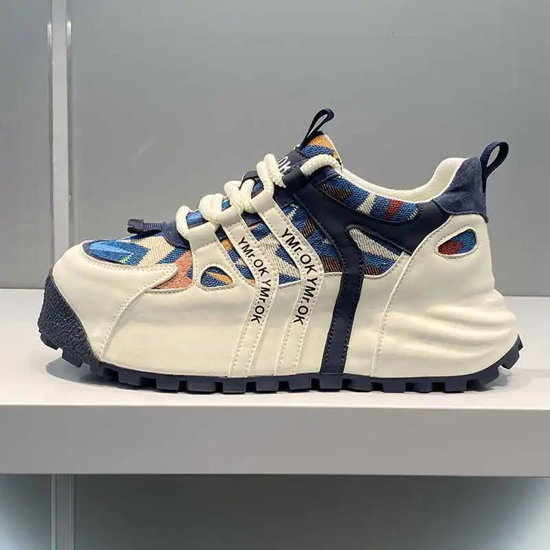 Chunky Sneakers Men 2025 SpringAutumn New Luxury Height Increased Platform Shoes Comfort Patchwork Running Shoes Chaussure Homme