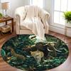 Luxury Jungle Animal Pattern Round Shape Floor Mats Kitchen Hallway Runner Rug Bedroom Living Room Soft Carpet Non-slip Area Rug