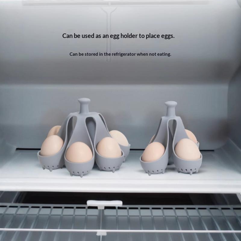 Silicone Egg Cooker High-Temperature Resistant Silicone Steaming Eggs Boiler For Home Quick Breakfast Prep Kitchen Tools