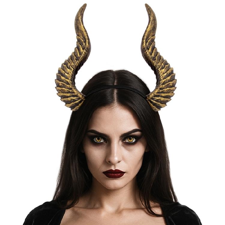 Gothic Style Adjustable Devil Horn Headbands Elegant Hair Accessory For Women Men Parties Weddings