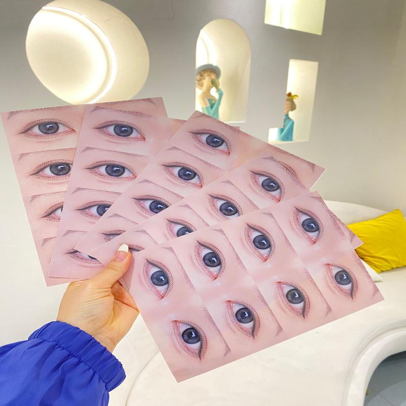 8/40 Stück Wimpern Übungsaufkleber, Wimpern Trainingsaufkleber, Wimpern Applikationstrainer Aufkleber, Simulierte Augenform