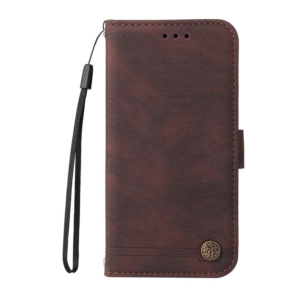 For iPhone 17 Pro Max Leather Wallet Cases Skin Touch Phone Cover Stand with Strap